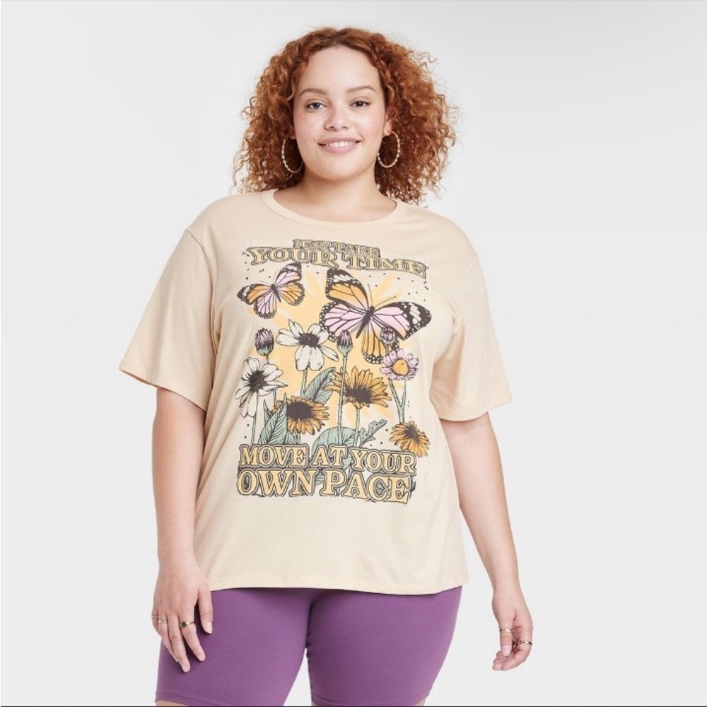 Zoe+Liv Women's Just Take Your Time Short
Sleeve Graphic T-Shirt Size XL